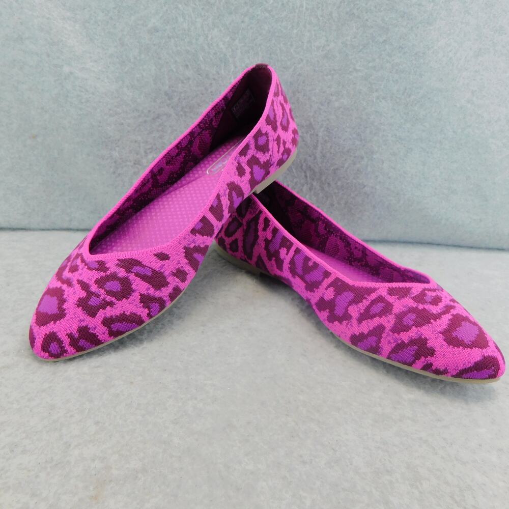 Sketcher Womens Air Cooled Memory Foam Flat Shoe Pink Animal Print Shoe - Size 8 - Picture 2 of 11